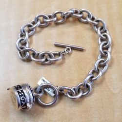 Silver plated Toggle Bracelet And Charm