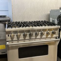 Viking 36”Wide Dual Fuel Range Stove In Stainless Steel 