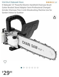 K Nakasaki 12" Powerful Electric Handheld Chainsaw Brush Cutter Bracket Stand Adaptor Semi-Professional Changed Grinder Chainsaw Tree | Limb Woodcutti