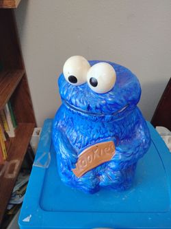 Vintage Cookie Monster Ceramic Cookie Jar