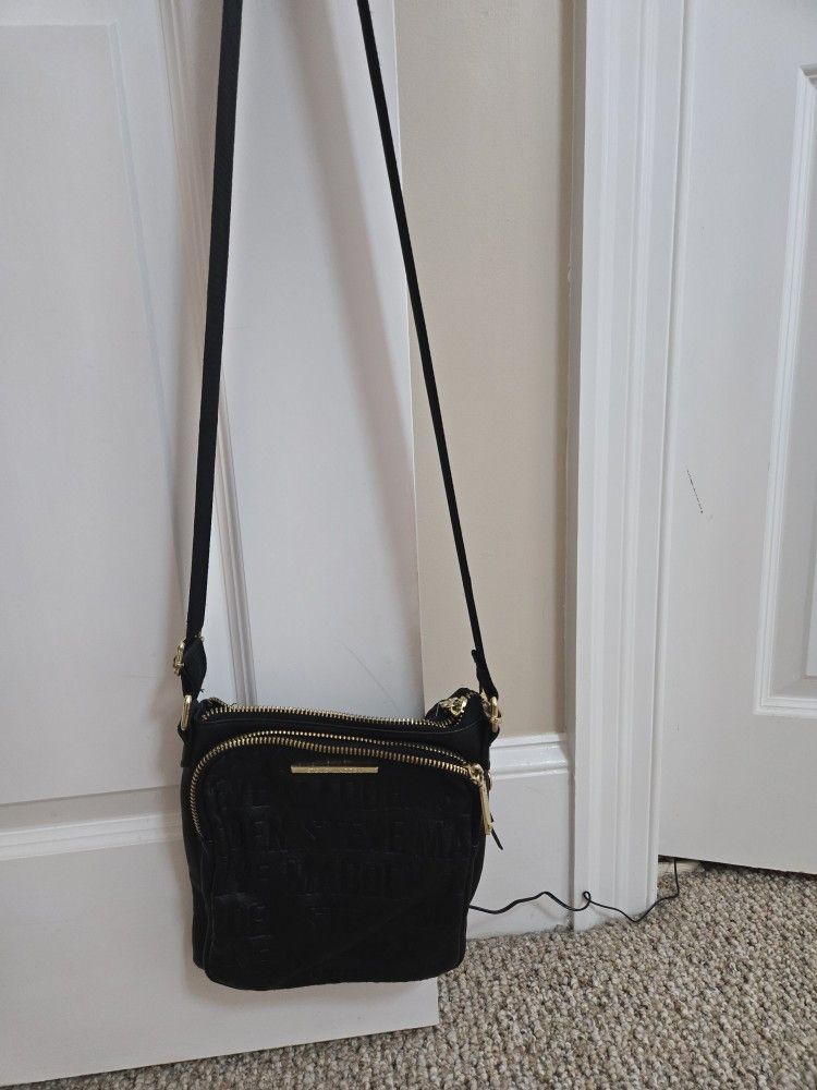 Steve Madden Black Monogrammed Crossbody