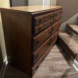 Long Brown Wood Dresser