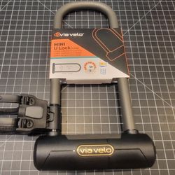 Via Velo Bike U Lock Longer | Pro U Lock 20CrMnTi Steel Anti-Theft 16mm Shackle with Bracket and Sold Secure Gold Approval for Road, Mountain, Electri