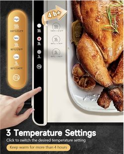 Brand New EZCOK Electric Food Warming Tray – Foldable, 3 Heat Settings