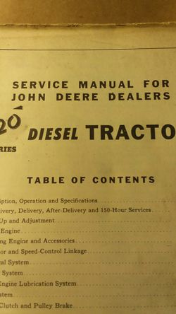 John deer tractor manual
