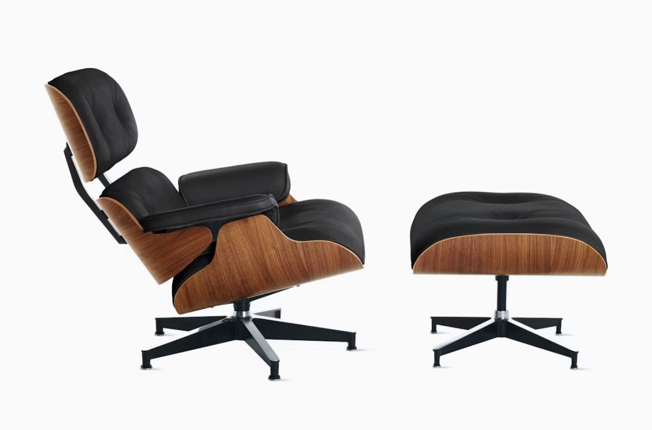 Eames Lounge Chair And Ottoman replica Black Light Brown