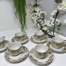 Empress China “ANNIVERSARY” Japan – #100 – Set of 6 Cups & Saucers
