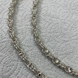 Silver chain with diamond cut