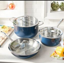 Princess house Navy set of 3 with lids