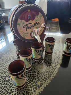 Tequila barrel ans shot glass