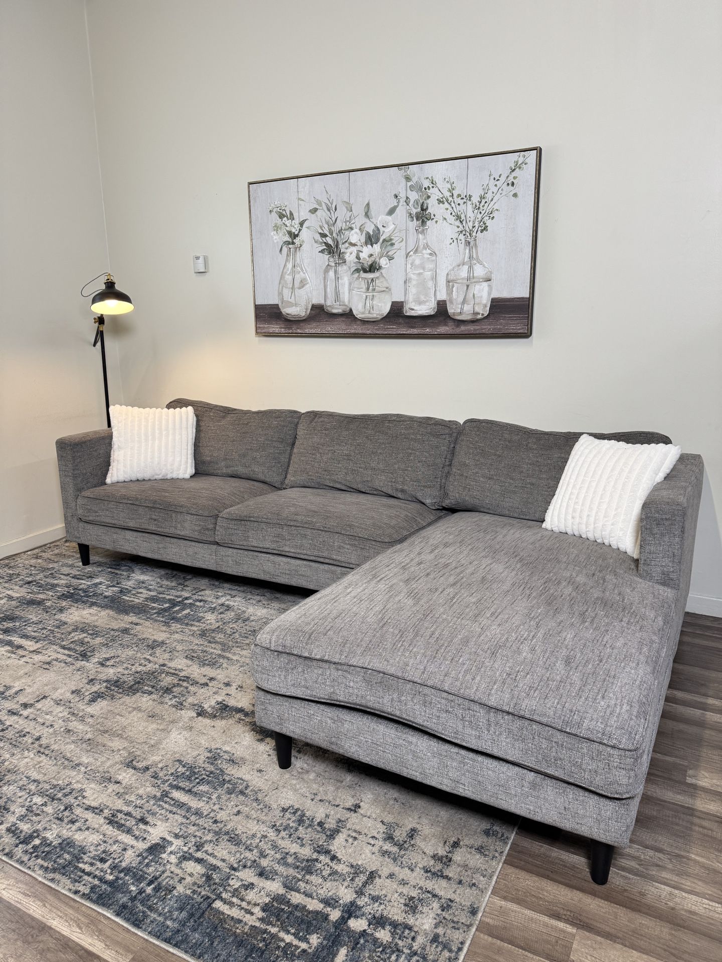 Gray Sectional Couch With Free Same Day Delivery