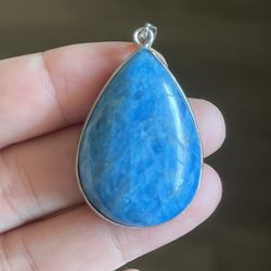 Stainless Steel Apatite Tear Drop You Pendant 