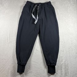 Gymshark Sweatpants Women’s S Black High Rise Drawstring French Terry Joggers#2A