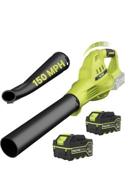 Leaf Blower Cordless with 2X 4.0Ah Batteries and Charger, 150MPH/180CFM Lightweight Cordless Blower, 3 Speeds Small Electric Leaf Blowers for Lawn