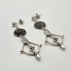 Silver Crossbow Earrings