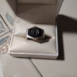 Vtg Unisex Sterling Silver Scales Of Justice Ring