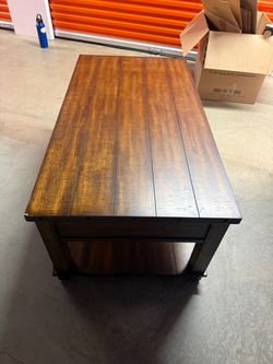 Wood and Metal End Table