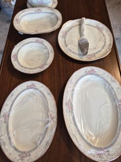 Fine China Platters,  Vegetable Bowls,  Gravy Boat