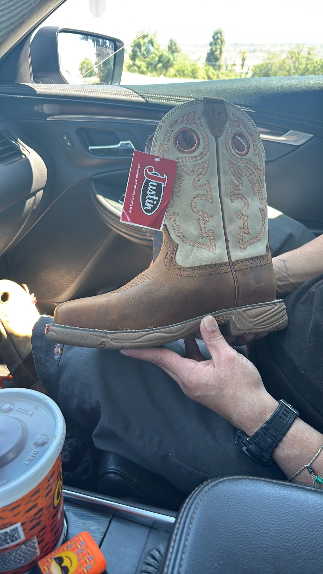 Justin work boot composite to 10 1/2