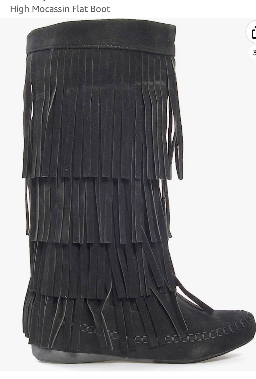 Indigenous Style Black Fringe Boots