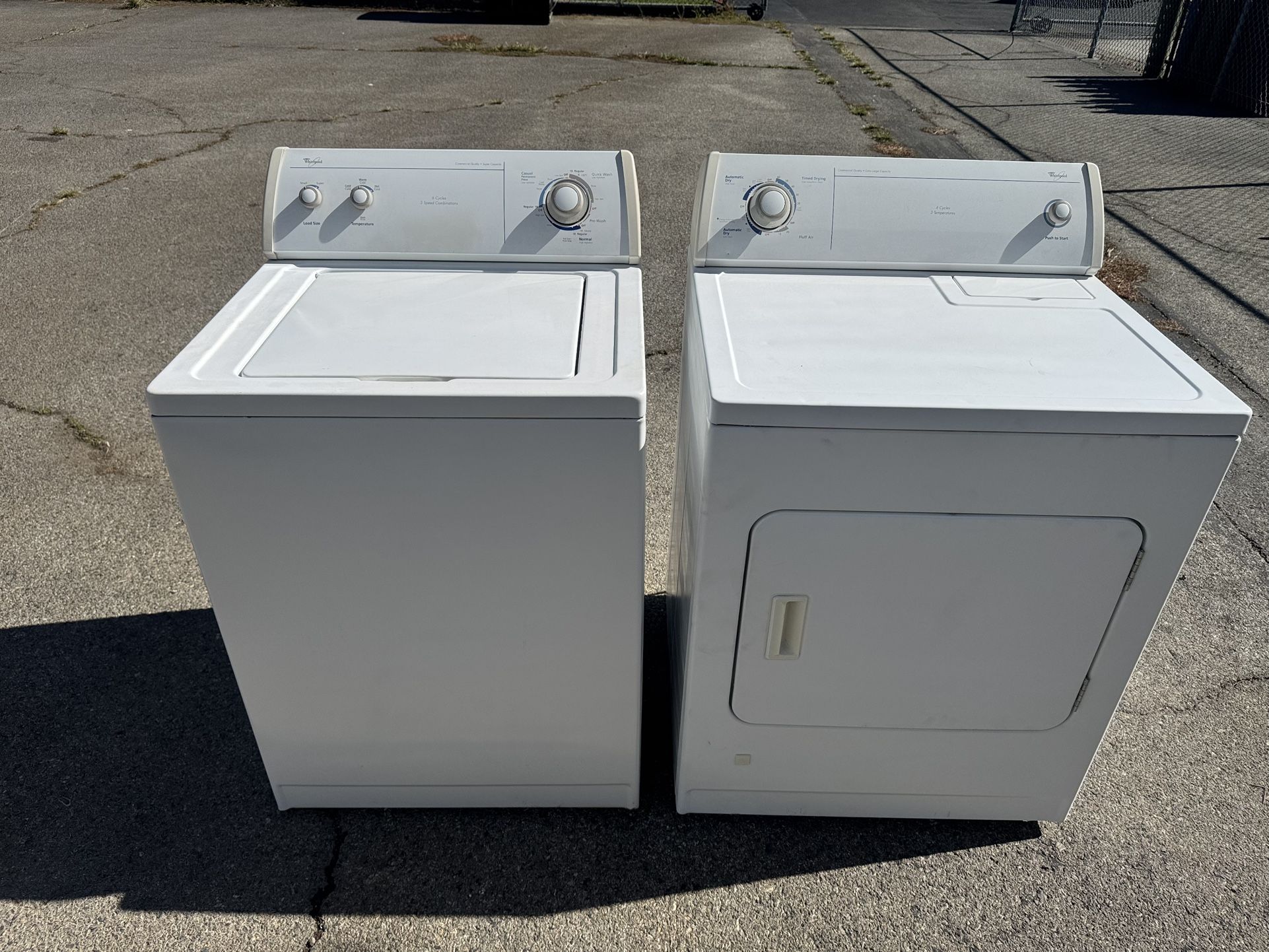 Top Load Whirlpool Washer Dryer Set