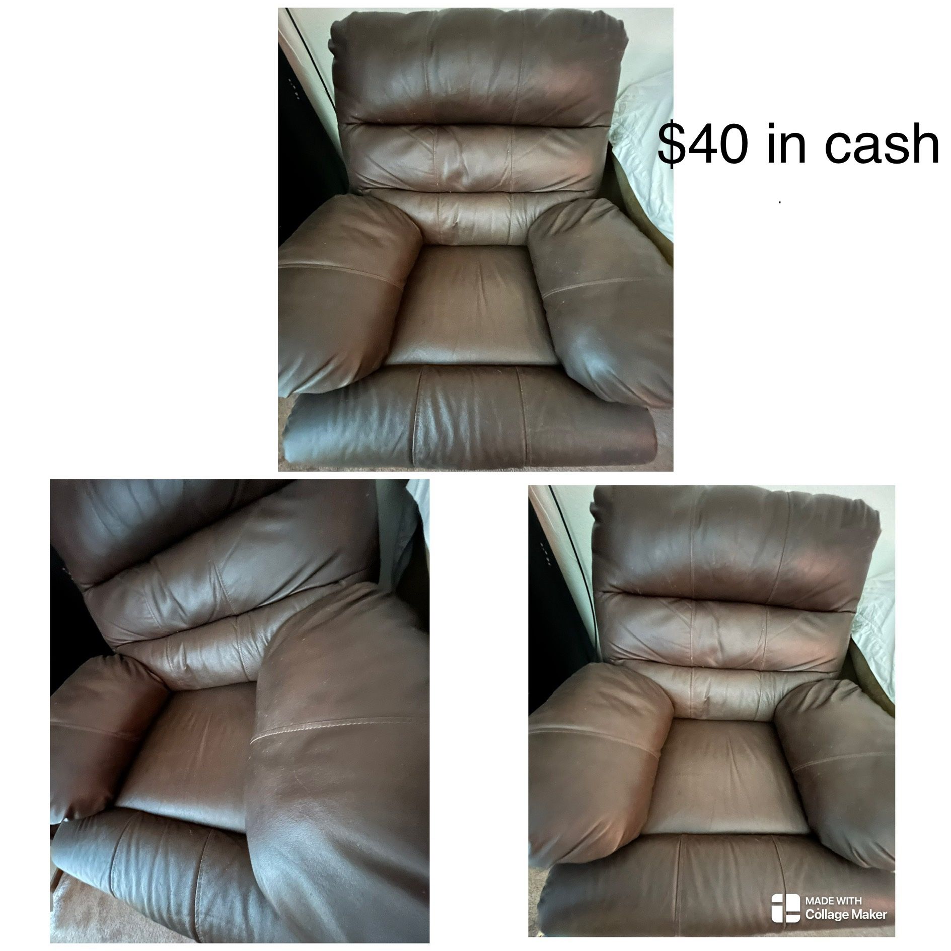 Recliner leather Couch