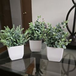 Der Rose 3 Pack Fake Plants Mini Artificial Greenery Potted Plants for Home Decor