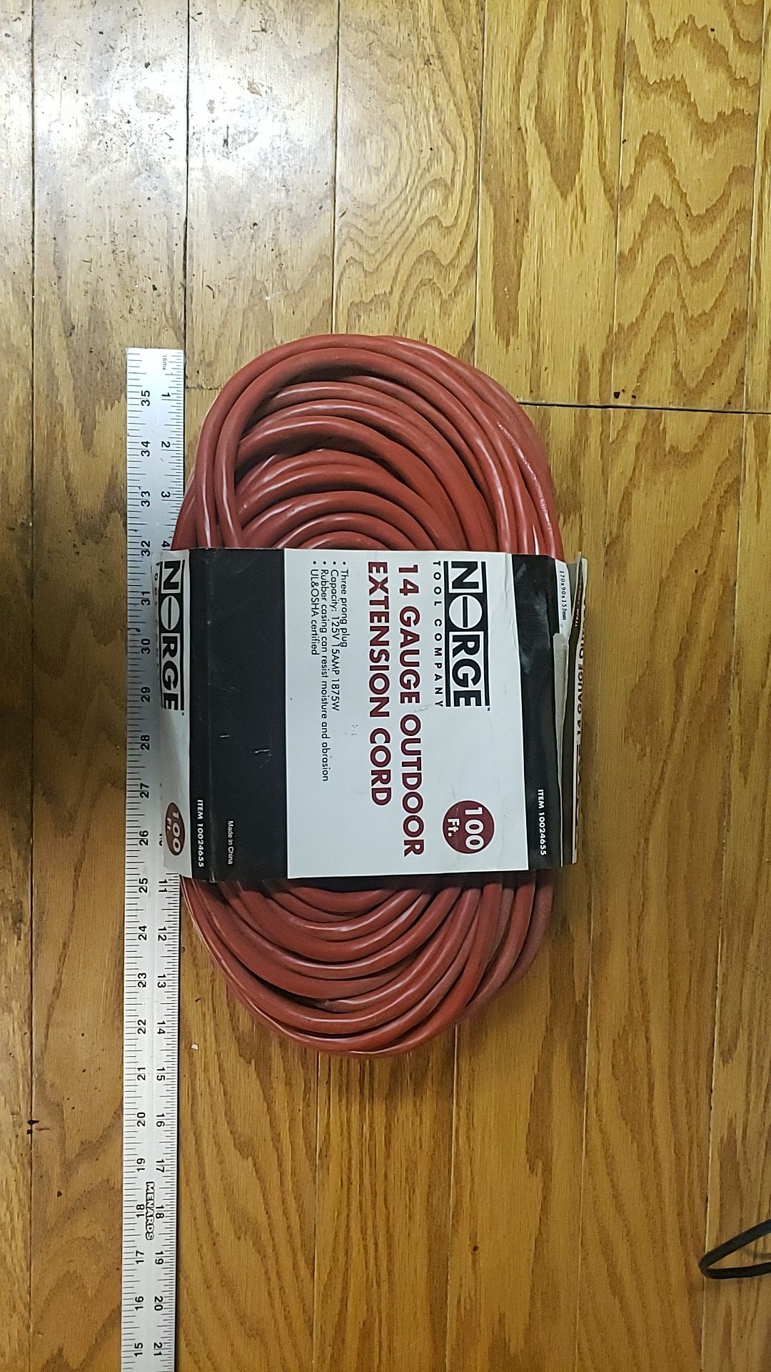 100' foot 14 gauge outdoor extension cord