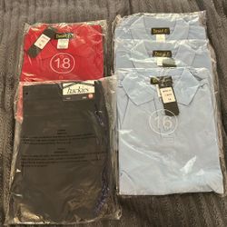 Baby Blue And Red School Shirts And Navy Pants