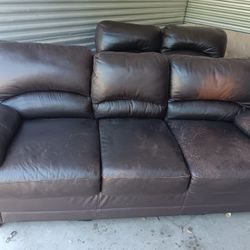 Brown Leather Sofa And Loveseat