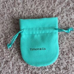 Tiffany & Co Authentic Blue Suede Jewelry Pouch