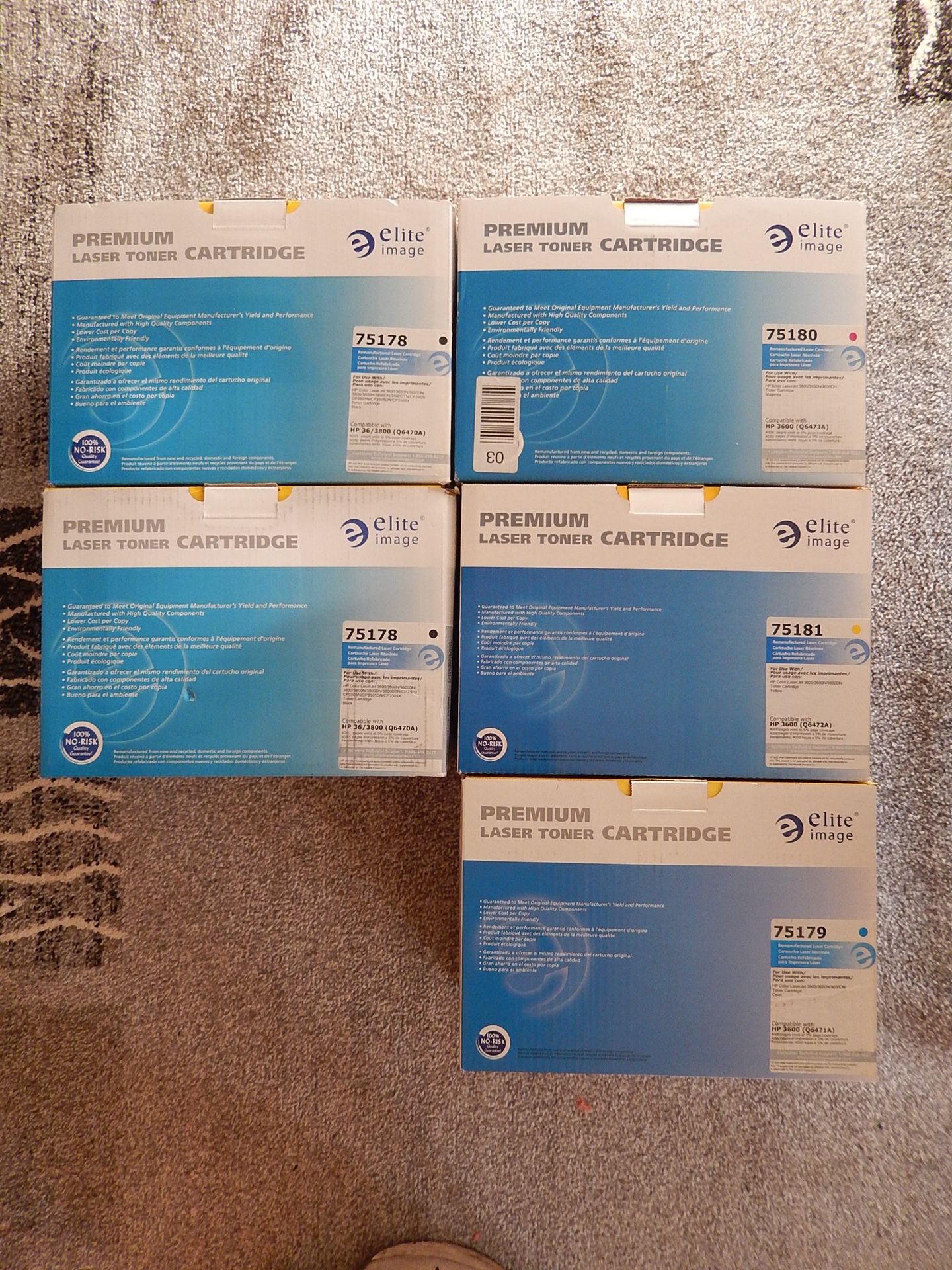 HP Toner Cartridges (5) - NEW