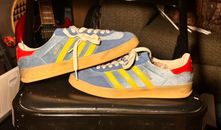 Adidas x Gucci Collab Baby Blue suede and leather only asking $250 Women’s size 7.5