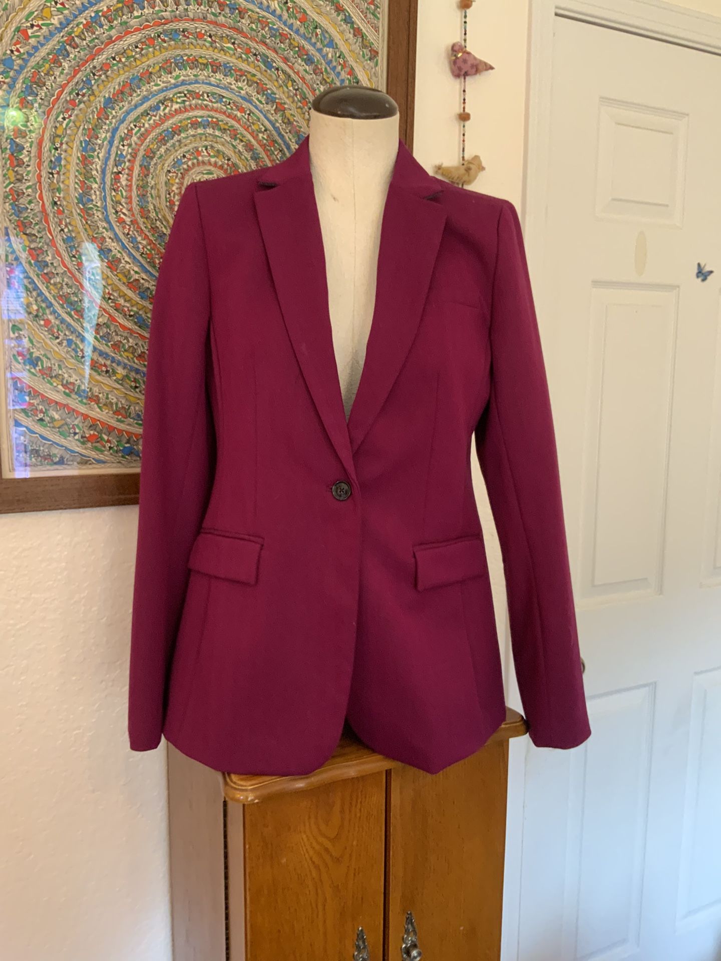 Banana Republic Suit Set In Dark Magenta/Hibiscus Color #20 &