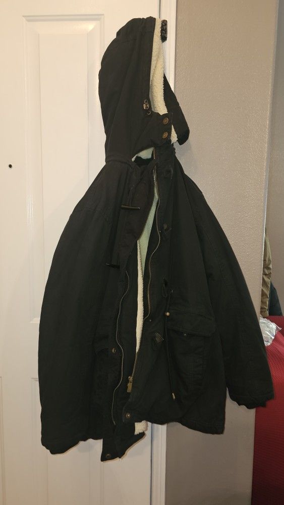 Black XL Sherpa Lined Women's Jacket