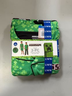 Minecraft Youth 3-Piece Pajama Set Size L 14/16