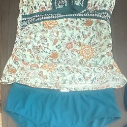 Cupshe Seafoam Whisper Floral Tankini Set