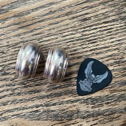 Vintage Stirling Silver Clip On Earrings 