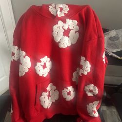 Red Denim Tear Hoodie (M)