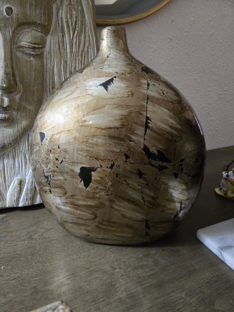 Golden Floral Vase