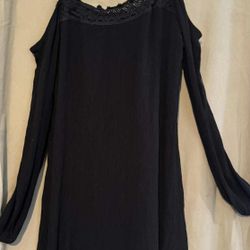 Women's Open Shoulder Black Dress