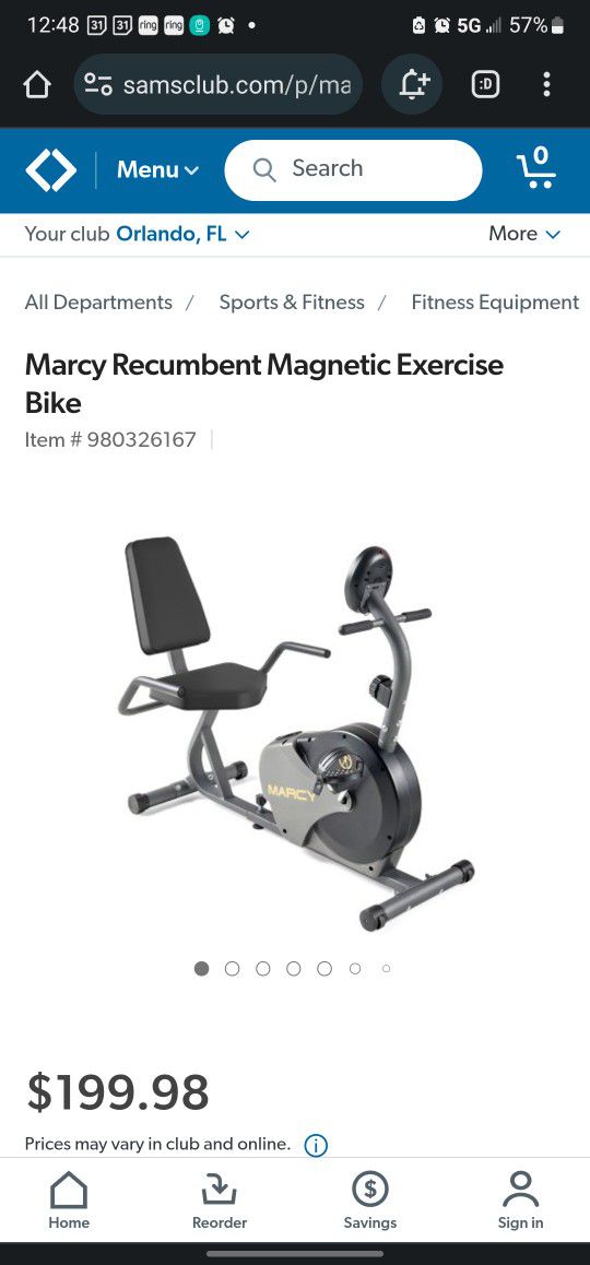 Marcy Recumbent Magnetic Exercise Bike