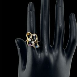 Multi-Gemstone Infinity Ring In 14k Yellow Gold
