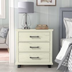 Contemporary 32" Wide Nightstand with 3 Drawers