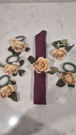 Rose Napkin Ring,  6 count