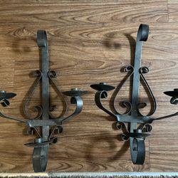 Iron Candle Sconce Set