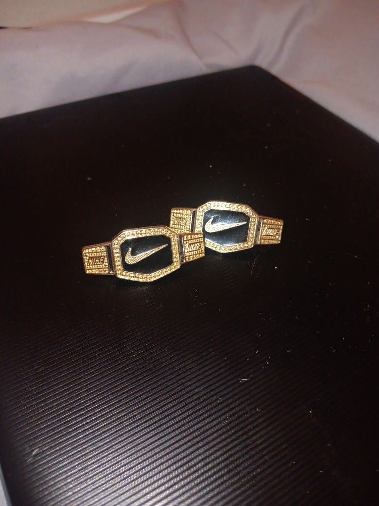Nike Gold Metal Shoe Lace Buckle 