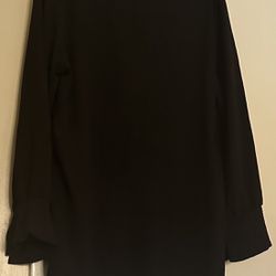 Black Textured Extreme Plunge Bell Dress