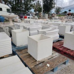 Concrete Square Planter / Cement Backyard Patio Pots Garden Planters