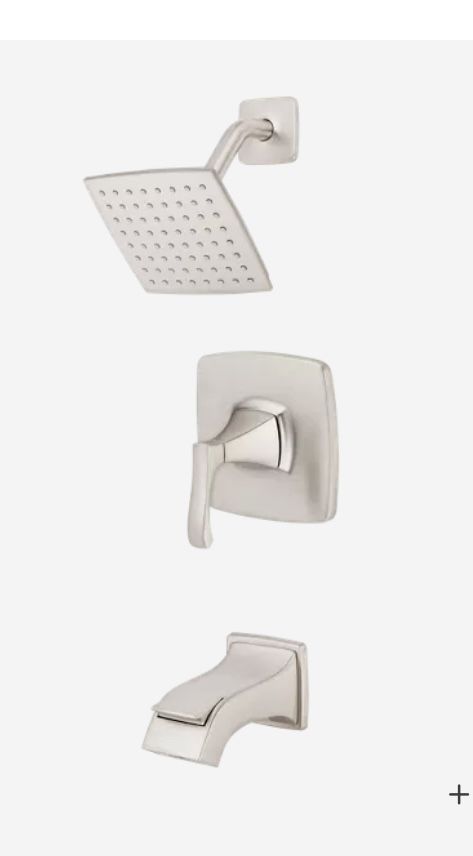 1 Handle Faucet Shower & Tub Trim Square Nickel Pfister